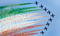 Italian aerobatic team in action in the sky Royalty Free Stock Photo