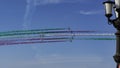 Italian aerobatic team Frecce Tricolori Tricolor arrows performs the show with Aermacchi MB-339 aircrafts at Bari ITALY Royalty Free Stock Photo