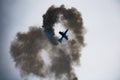 Italian Air Force aerobatic team Frecce Tricolori with Aermacchi MB-339 trainer aircraft display at SIAF Slovak International Air Royalty Free Stock Photo