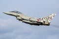 Italian Air Force F-2000A Eurofighter Typhoon fighter jet from 12 Gruppo taking off from Kleine-Brogel Air Base. Belgium -