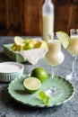 Italian Alcoholic beverage Crema di Limoncello Royalty Free Stock Photo