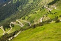 Italian Alps in Piemonte. Winding mountain road, Tenda pass between Italy and France Royalty Free Stock Photo