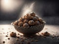 Italian amaretti almond cookies isolated on white background .AI Generated