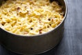 Italian american baked farfalle bow pasta in bechamel sauce