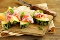 Italian antipasti (prosciutto melone) Royalty Free Stock Photo