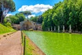 Italian archaeological site Villa Adriana or Hadrians Villa in the Serapeo Canapeo or Canopus area pool and temple in