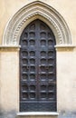 Italian architecture detail. Old medieval style front door Royalty Free Stock Photo