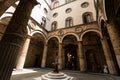 Italian Architecture. Ornate courtyard of Palazzo Vecchio in Florence