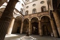 Italian Architecture. Ornate courtyard of Palazzo Vecchio in Florence