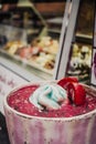 Italian artisan ice creams of different flavors