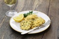 Italian baby sardine fritters(Frittelle di bianchetti) Royalty Free Stock Photo