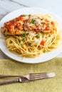 Italian Bruschetta Chicken Spaghetti Royalty Free Stock Photo