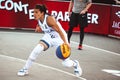 Italian basketball player Raelin Marie D`Alie in action