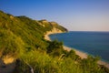 Italian beach in sirolo, marche, italy