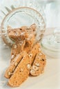 Italian biscotti in a jar