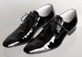 Italian black mans dancing shoes Royalty Free Stock Photo