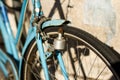 Italian blue bicicle with old dynamo