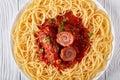 Italian Braciole with spaghetti on a plate Royalty Free Stock Photo
