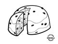 Italian bread bisciola. Vector illustration in doodle style