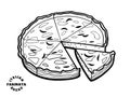 Italian bread farinata. Vector illustration in doodle style.