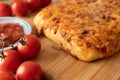 Italian Bread, Focaccia With Tomatoes and Bruschetta, Tomato Sauce