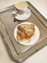 italian breakfast: cappuccino and brioche Royalty Free Stock Photo