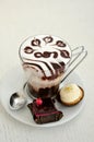 Italian breakfast with cappuccino and sweets Royalty Free Stock Photo