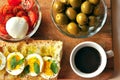 Italian breakfast with coffee and sandwich Royalty Free Stock Photo