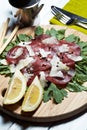 Italian bresaola Royalty Free Stock Photo