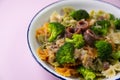 Italian broccoli and anchovies pasta dish. Royalty Free Stock Photo