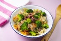 Italian broccoli and anchovies pasta dish. Royalty Free Stock Photo