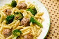 Italian broccoli and sausage pasta dish. Royalty Free Stock Photo