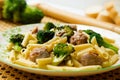 Italian broccoli and sausage pasta dish. Royalty Free Stock Photo