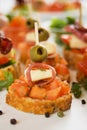 Italian bruschetta canape Royalty Free Stock Photo