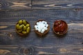 Italian bruschetta made with toasted slices of bread with cherry Royalty Free Stock Photo