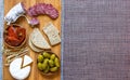 Italian bruschetta made with toasted slices of bread with cherry Royalty Free Stock Photo