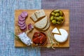 Italian bruschetta made with toasted slices of bread with cherry Royalty Free Stock Photo