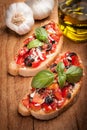 Italian Bruschetta with tomatoes Royalty Free Stock Photo