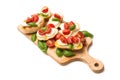 Italian bruschette, traditional appetizers Royalty Free Stock Photo