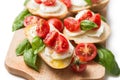 Italian bruschette, traditional appetizers