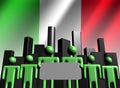 Italian business team with skyline
