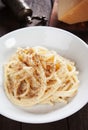 Italian cacio e pepe spaghetti pasta Royalty Free Stock Photo