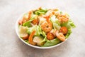 Italian caesar salad with shrimp, croutons and parmesan Royalty Free Stock Photo