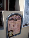 Italian caffe pasticceria menu board Royalty Free Stock Photo