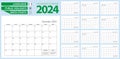 Italian calendar planner for 2024. Italian language, week starts from Sunday