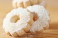 Italian Canestrelli cookies sprinkled with icing sugar Royalty Free Stock Photo