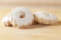 Italian Canestrelli cookies sprinkled with sugar Royalty Free Stock Photo