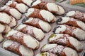 Italian cannoli, traditional sicilian dessert