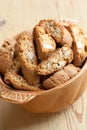 Italian cantuccini cookies in bowl Royalty Free Stock Photo