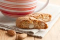 Italian cantuccini cookies and coffee cup Royalty Free Stock Photo